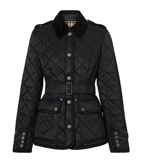 burberry double breasted jacket black|Burberry diamond quilted jacket women's.